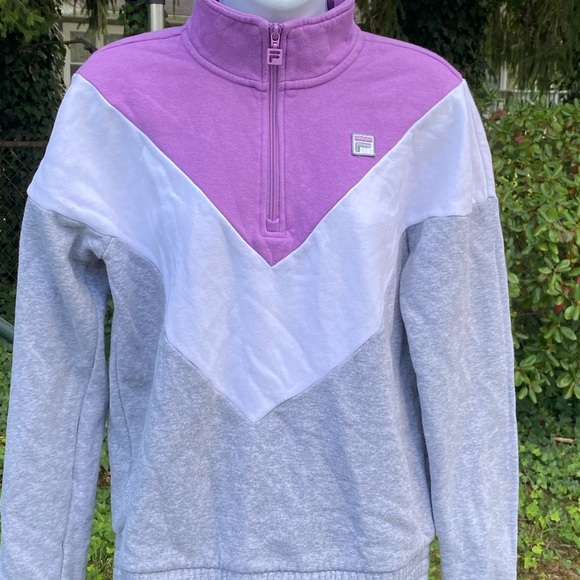 Fila Purple and Gray Quarter-Zip Sweater - Picture 4 of 7